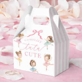 ピンクの女の子リボンチュチュバレリーナ1歳の誕生日 フェイバーボックス