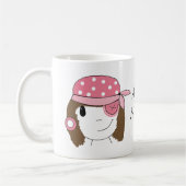 ピンクの女の子海賊 コーヒーマグカップ (左)