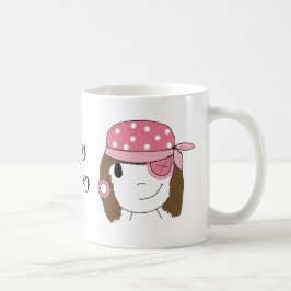ピンクの女の子海賊 コーヒーマグカップ