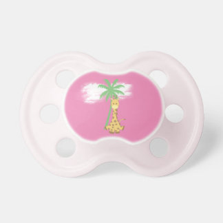 ピンクの女の子用おしゃぶりにキリン おしゃぶり