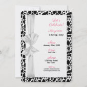 ピンクの女の子西部の赤ちゃんシャワー 招待状 (裏面)