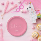  ピンクの女の子1歳の誕生日  ペーパープレート (パーティー)