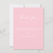 ピンクの女の子、お礼を言うベビーシャワー |写真 サンキューカード (裏面)