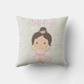 ピンクの女の赤ちゃんのバレリーナのバレエのつま先靴のダンサー クッション (裏面)