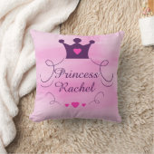 ピンクの女の赤ちゃんのプリンセスの王冠のティアラの皇族のハート クッション (ブランケット)