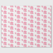 ピンクの女の赤ちゃんの子犬の最初誕生日 ラッピングペーパー (フラット)