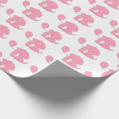 ピンクの女の赤ちゃんの子犬の最初誕生日 ラッピングペーパー (角)