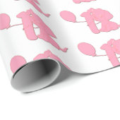 ピンクの女の赤ちゃんの子犬の最初誕生日 ラッピングペーパー (ロールコーナー)