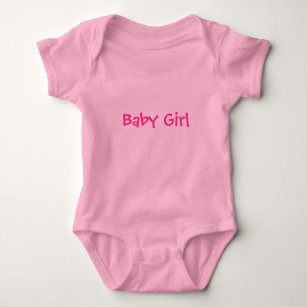 ピンクの女の赤ちゃん ベビーボディスーツ