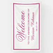 ピンクの女の赤ちゃんAqiqah 横断幕 (縦)