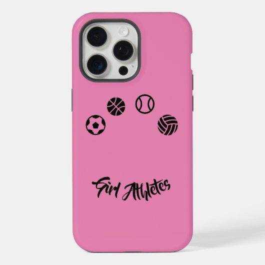 ピンクの女子アスリートiPhoneケース iPhoneケース (裏面)