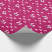 ピンクの女性のカーボーイのブーツおよび帽子 ラッピングペーパー (角)