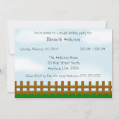 ピンクの女性のカーボーイのブーツ、帽子および馬の誕生会 招待状 (裏面)