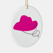 ピンクの女性のカーボーイの帽子 セラミックオーナメント (右)