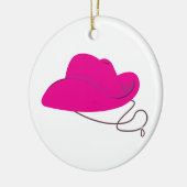 ピンクの女性のカーボーイの帽子 セラミックオーナメント (左)