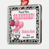 ピンクの女性のカーボーイの新しい爺ちゃん メタルオーナメント (左)