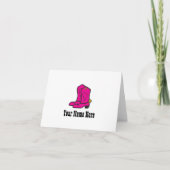 ピンクの女性のカーボーイはノートを追い出します サンキューカード (正面)