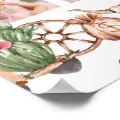 ピンクの女性のカーボーイウェスタンの一年目のフォトマイルストーン ポスター (角)