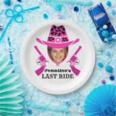 ピンクの女性のカーボーイカスタム写真 ペーパープレート (パーティー)