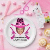 ピンクの女性のカーボーイカスタム写真 ペーパープレート (パーティー)