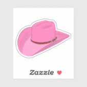 ピンクの女性のカーボーイハットカスタムカットのビニールシール シール (シート)