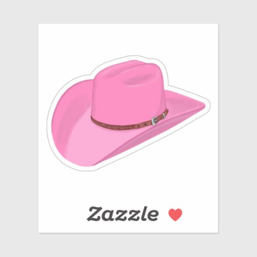ピンクの女性のカーボーイハットカスタムカットのビニールシール シール (シート)
