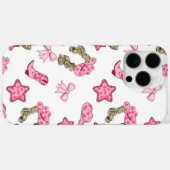 ピンクの女性のカーボーイパターン Case-Mate iPhoneケース (裏面 (横))