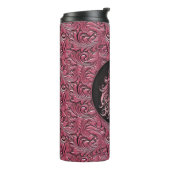 ピンクの女性のカーボーイフローラツール革の馬頭 タンブラー (回転左)