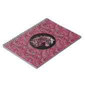 ピンクの女性のカーボーイフローラツール革の馬頭 ノートブック (左側)