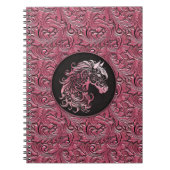 ピンクの女性のカーボーイフローラツール革の馬頭 ノートブック (正面)