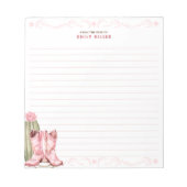 ピンクの女性のカーボーイブックベビー挿入カード ノートパッド (正面)