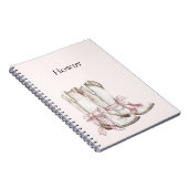 ピンクの女性のカーボーイブーツ ノートブック (右側)