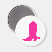 ピンクの女性のカーボーイブーツ マグネット (正面/裏面)