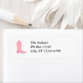 ピンクの女性のカーボーイブーツ ラベル (インサイチュ)