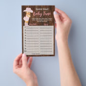 ピンクの女性のカーボーイ名は、ベビーチューニングシャワーゲームカード チラシ (ハンドル)