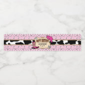 ピンクの女性のカーボーイ、ウェスタンバースデーパーティー ペットボトルラベル (シングルラベル)