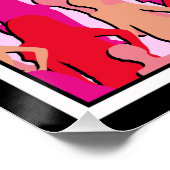 ピンクの女性のシルエット ポスター (コーナー)