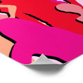 ピンクの女性のシルエット ポスター (角)