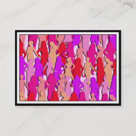 ピンクの女性のシルエット 名刺