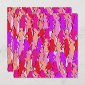 ピンクの女性のシルエット 招待状 (正面/裏面)