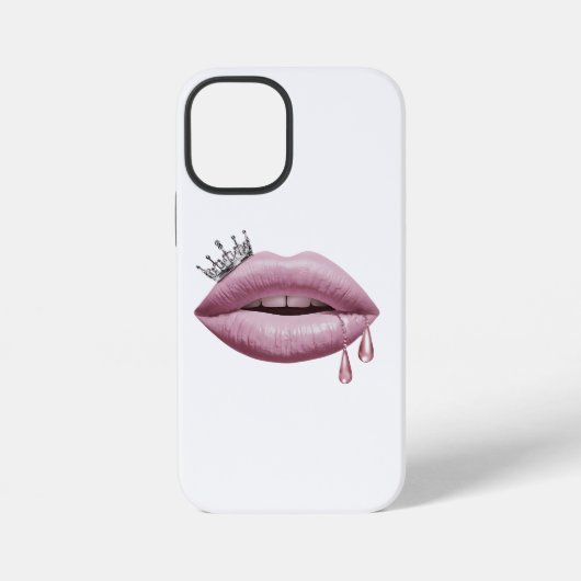 ピンクの女性の唇 iPhoneケース (裏面)