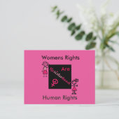 ピンクの女性の権利は人権の政治である ポストカード (スタンド正面)