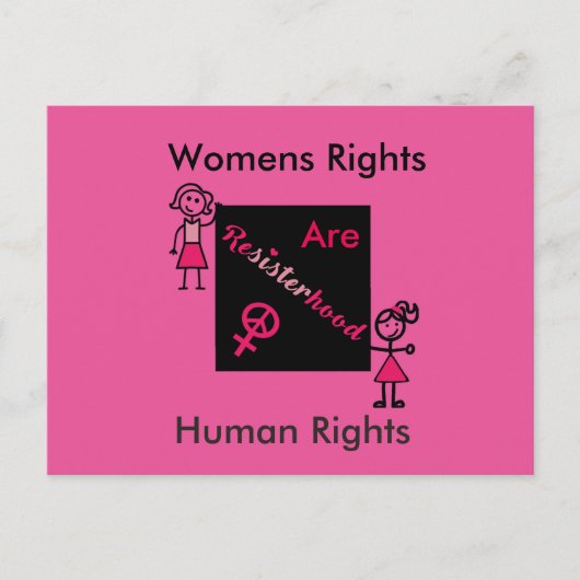 ピンクの女性の権利は人権の政治である ポストカード (正面)