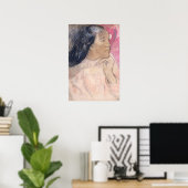ピンクの女性の肖像 ポスター (ホームオフィス)