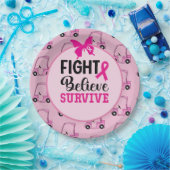 ピンクの女性ゴルファーとの乳がん認識度 ペーパープレート (パーティー)