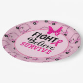 ピンクの女性ゴルファーとの乳がん認識度 ペーパープレート (アングル)