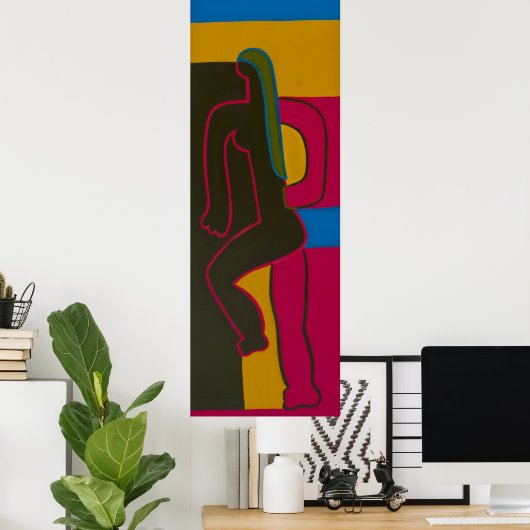 ピンクの女性 ポスター (ホームオフィス)