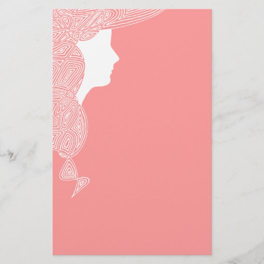 ピンクの女性 便箋 (正面)
