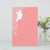 ピンクの女性 便箋 (スタンド正面)