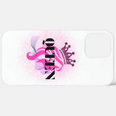 ピンクの女王の王冠デザイン - 信頼と女性の力 Case-Mate iPhoneケース (裏面 (横))